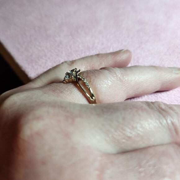 JTV White Cubic Zirconia 10k Yellow Gold Ring - Picture 9 of 10